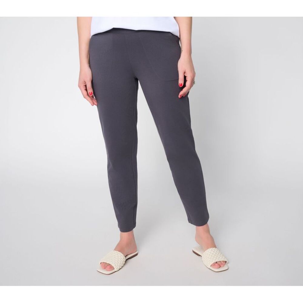 Liberare Women's Pants Sz M Denim & Co. EasyWear French Terry Pant Gray A671462